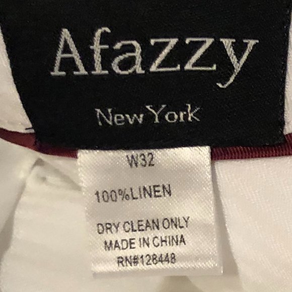 AFAZZY New York men's W32 White linen - Picture 9 of 9